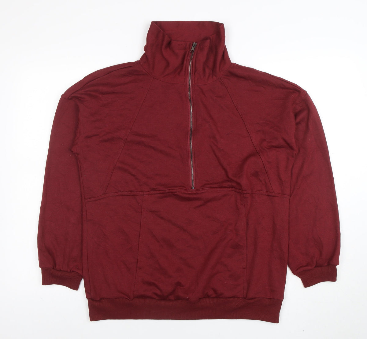 Mens UK Size M PrettyGarden Red 1/2 Zip Sweatshirt