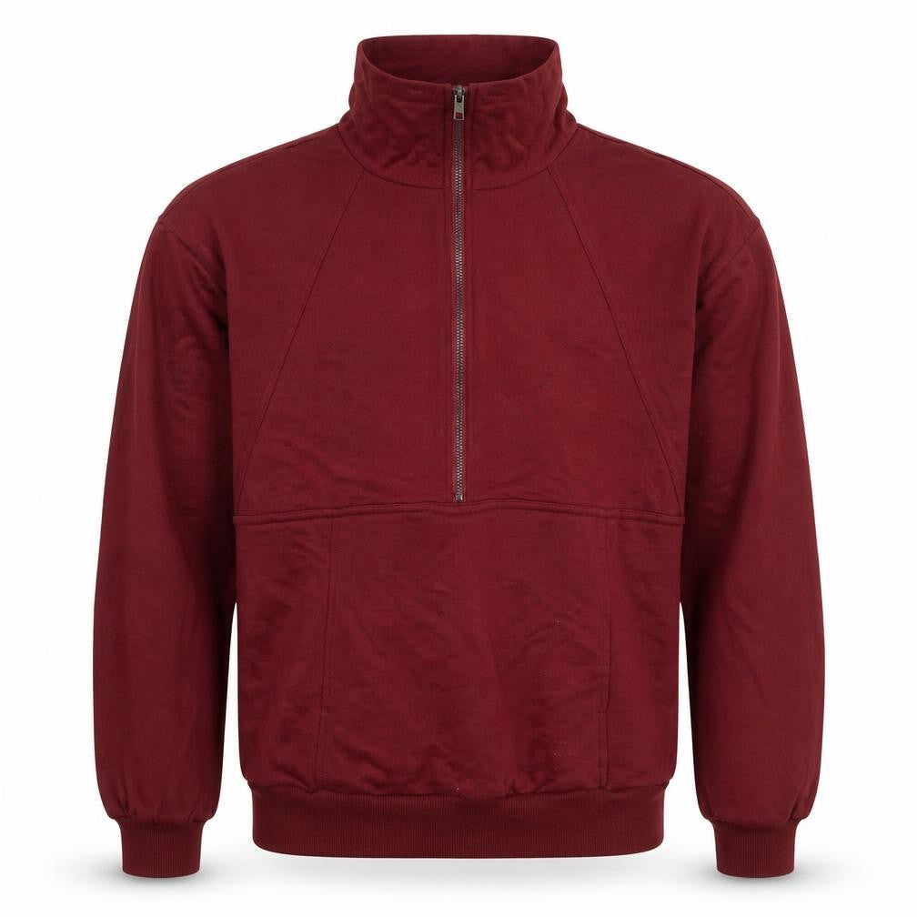 Mens UK Size M PrettyGarden Red 1/2 Zip Sweatshirt