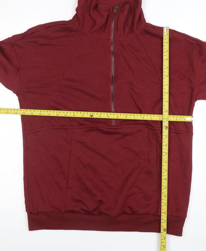 Mens UK Size M PrettyGarden Red 1/2 Zip Sweatshirt