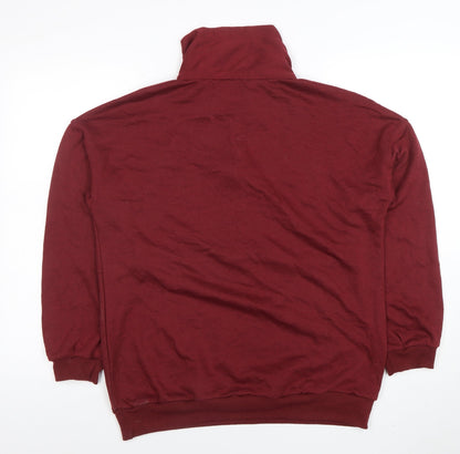 Mens UK Size M PrettyGarden Red 1/2 Zip Sweatshirt