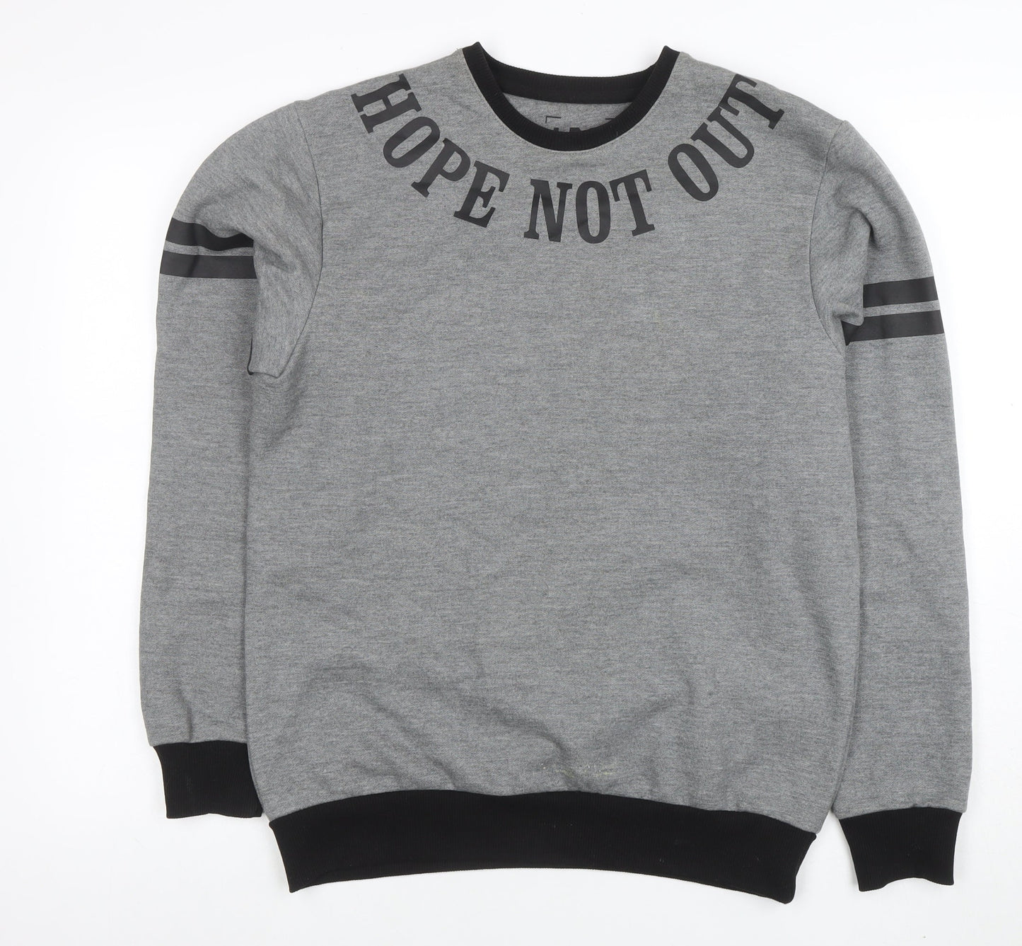 Mens UK Size M Hope Not Out Grey Pullover Sweatshirt