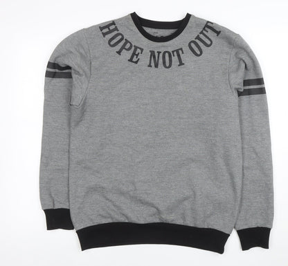 Mens UK Size M Hope Not Out Grey Pullover Sweatshirt