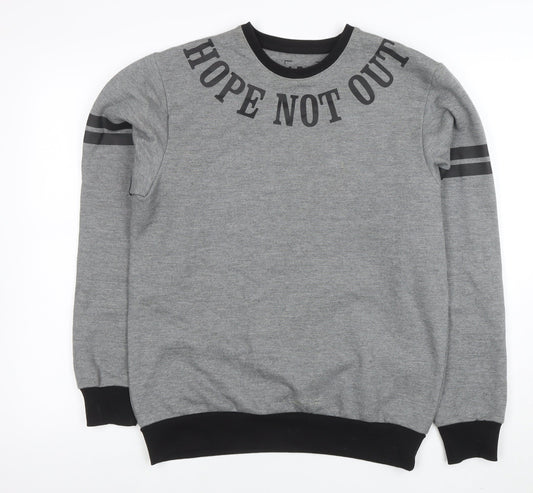Mens UK Size M Hope Not Out Grey Pullover Sweatshirt