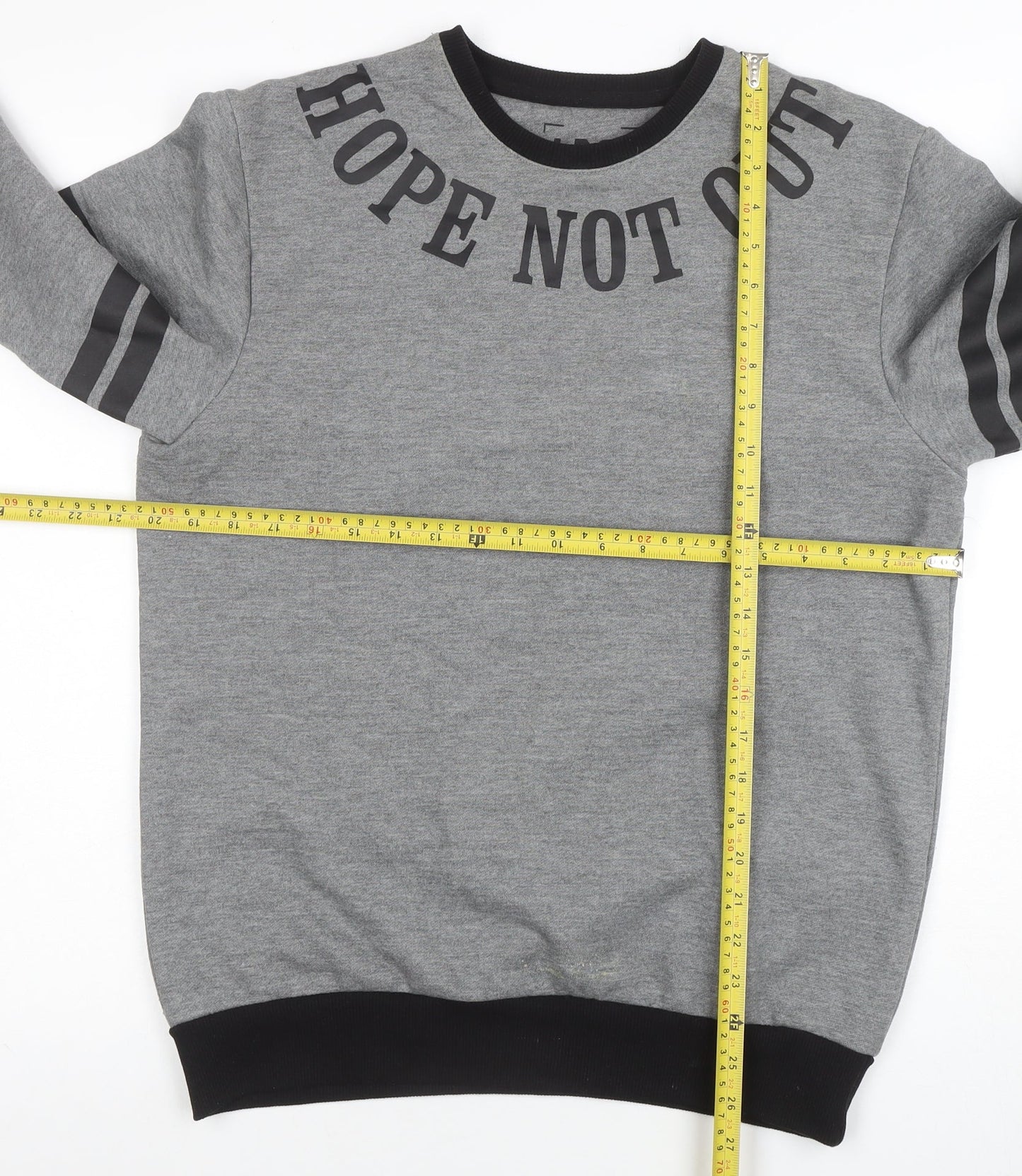 Mens UK Size M Hope Not Out Grey Pullover Sweatshirt