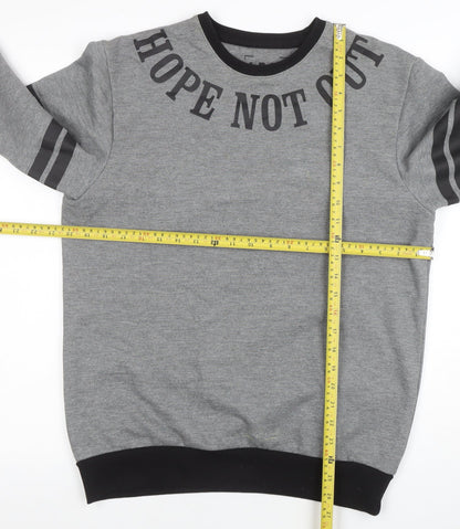 Mens UK Size M Hope Not Out Grey Pullover Sweatshirt