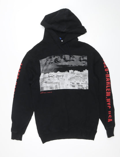 Mens UK Size XS H&M Divided Black Pullover Hoodie