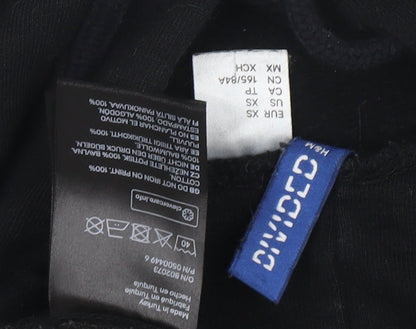 Mens UK Size XS H&M Divided Black Pullover Hoodie