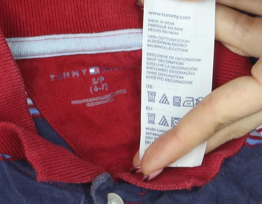 Boys UK Size 6 Years Tommy Hilfiger Red Basic Polo