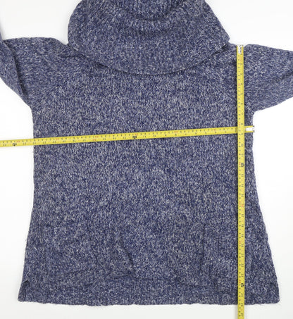 Marks and Spencer Women’s Blue Chunky Roll Neck Wool Jumper Size 18