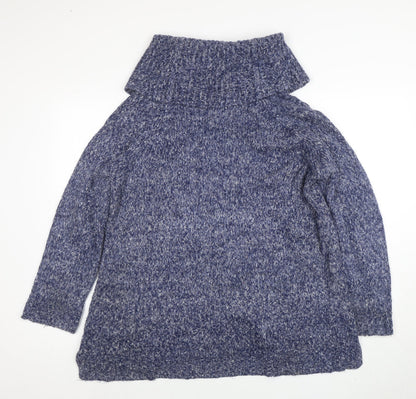 Marks and Spencer Women’s Blue Chunky Roll Neck Wool Jumper Size 18