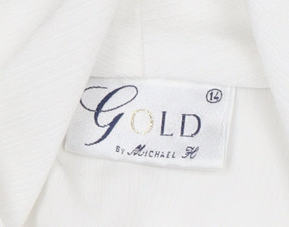 Womens UK Size 14 Gold by Michael H White Wrap Blouse