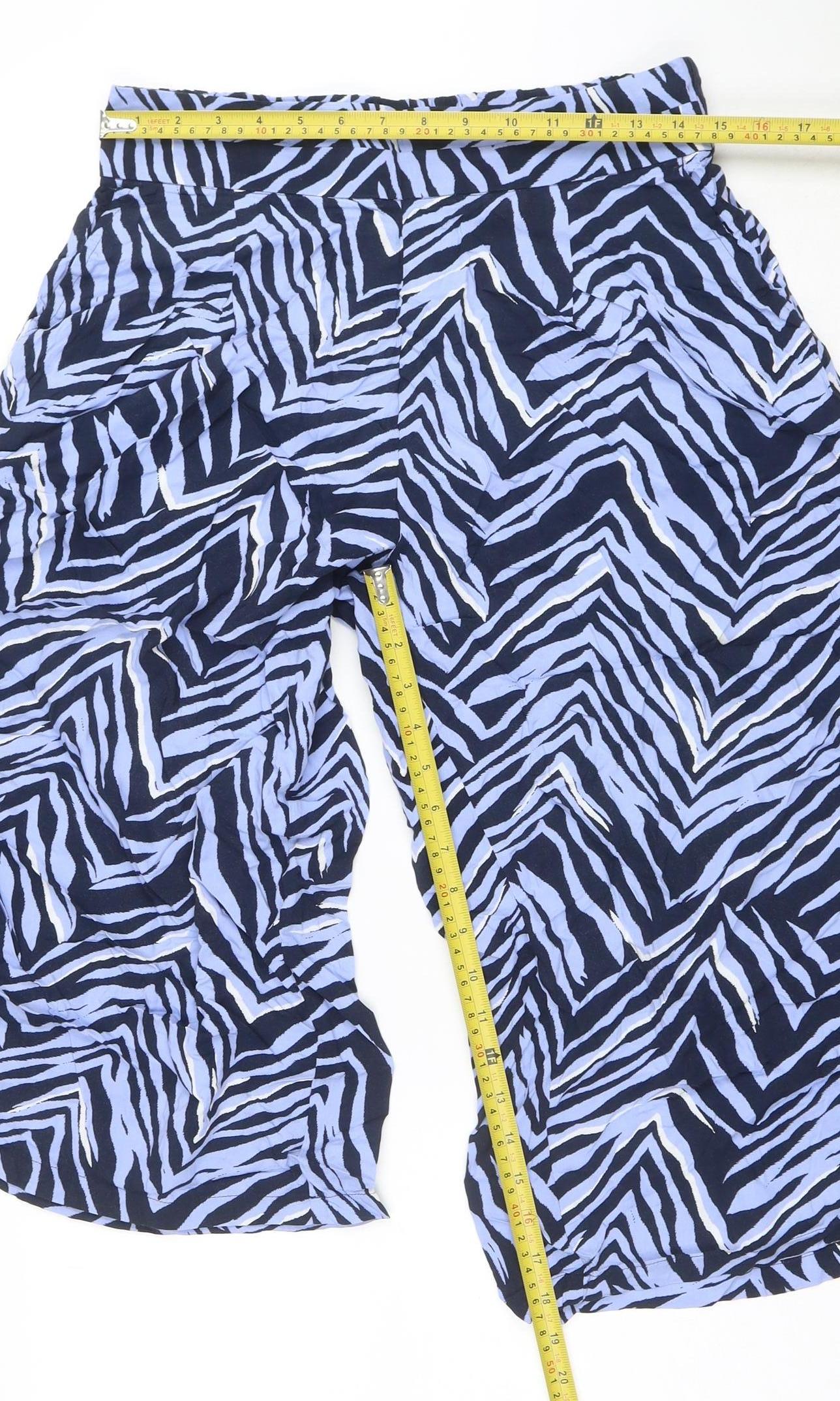 Womens UK Size 10 Marks and Spencer Relaxed Fit Cropped Blue Trousers