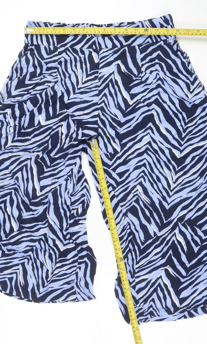 Womens UK Size 10 Marks and Spencer Relaxed Fit Cropped Blue Trousers