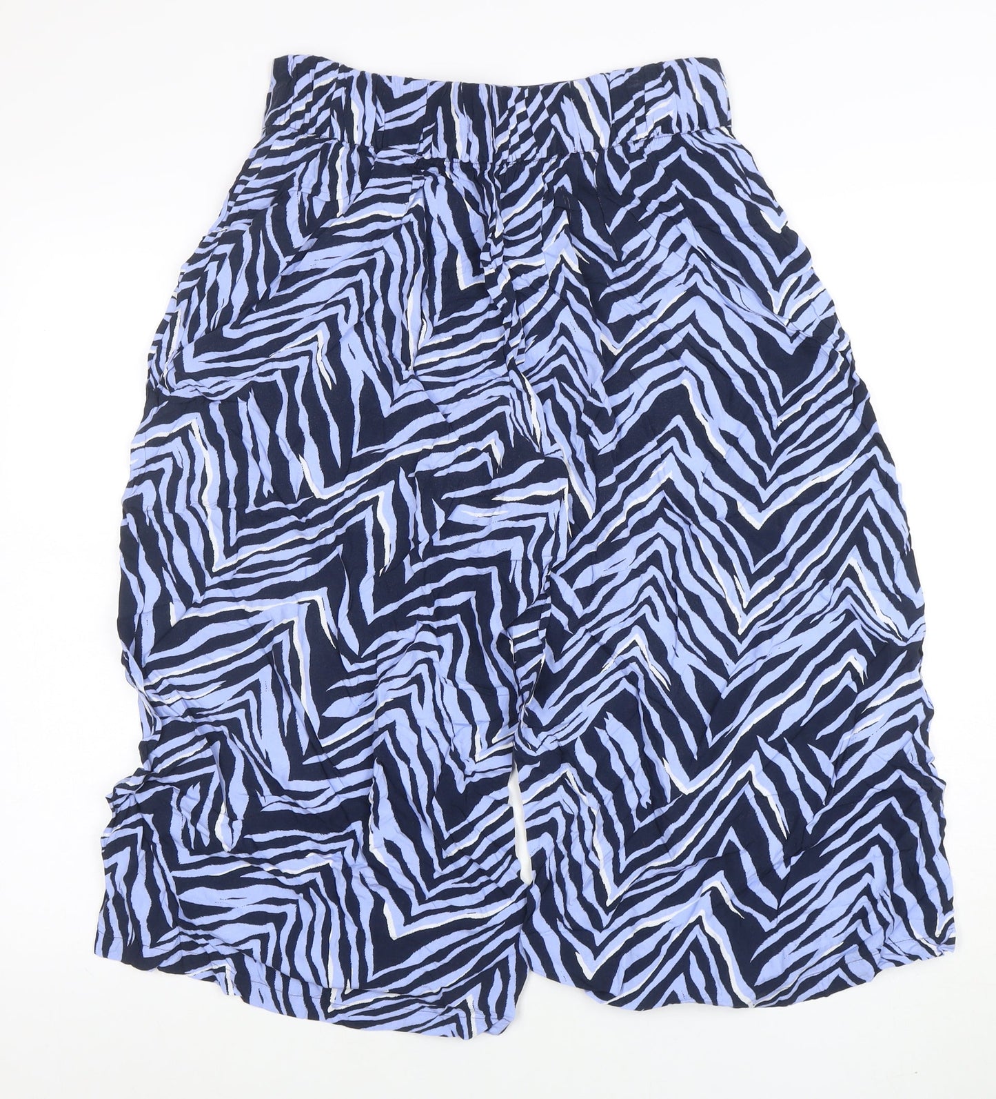 Womens UK Size 10 Marks and Spencer Relaxed Fit Cropped Blue Trousers