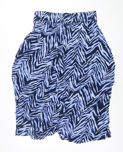 Womens UK Size 10 Marks and Spencer Relaxed Fit Wide-Leg Blue Trousers