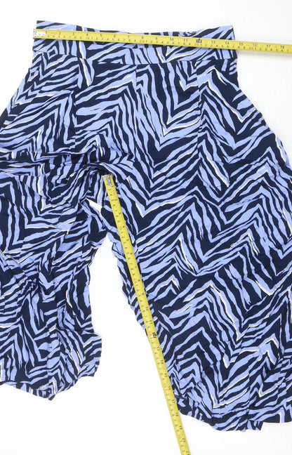 Womens UK Size 10 Marks and Spencer Relaxed Fit Wide-Leg Blue Trousers