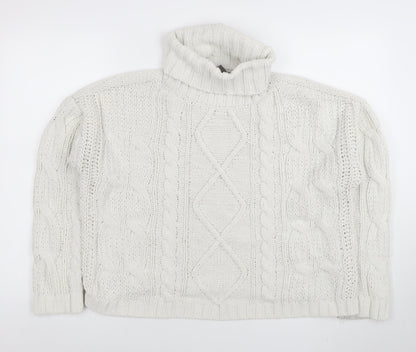 Womens UK Size M Primark White Pullover Jumper