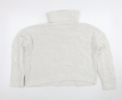 Womens UK Size M Primark White Pullover Jumper