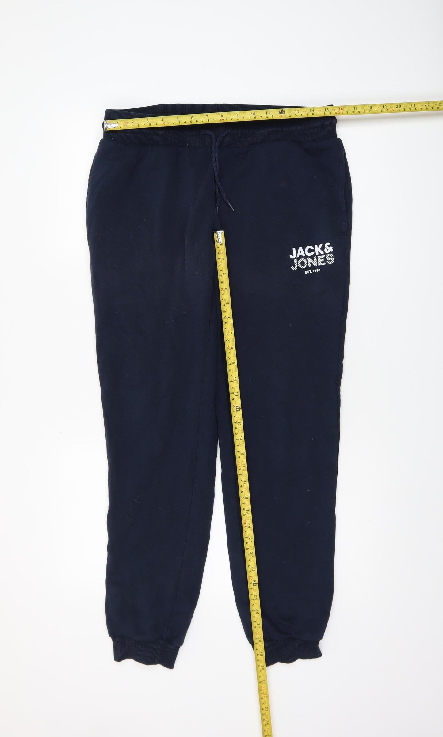 Jack & Jones Men's Blue Jogger Trousers L Regular Fit Fleece