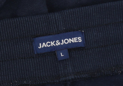 Jack & Jones Men's Blue Jogger Trousers L Regular Fit Fleece