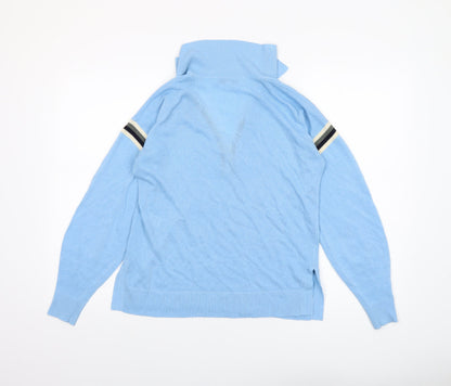 Next Women's Blue Collared Pullover Jumper Size S Lightweight Knit
