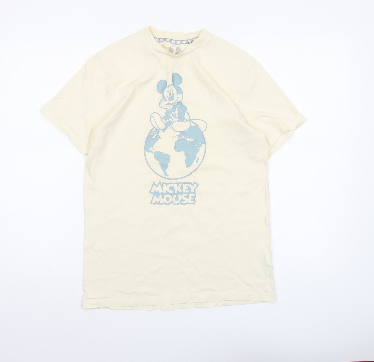 Womens UK Size S Disney Beige Basic T-Shirt