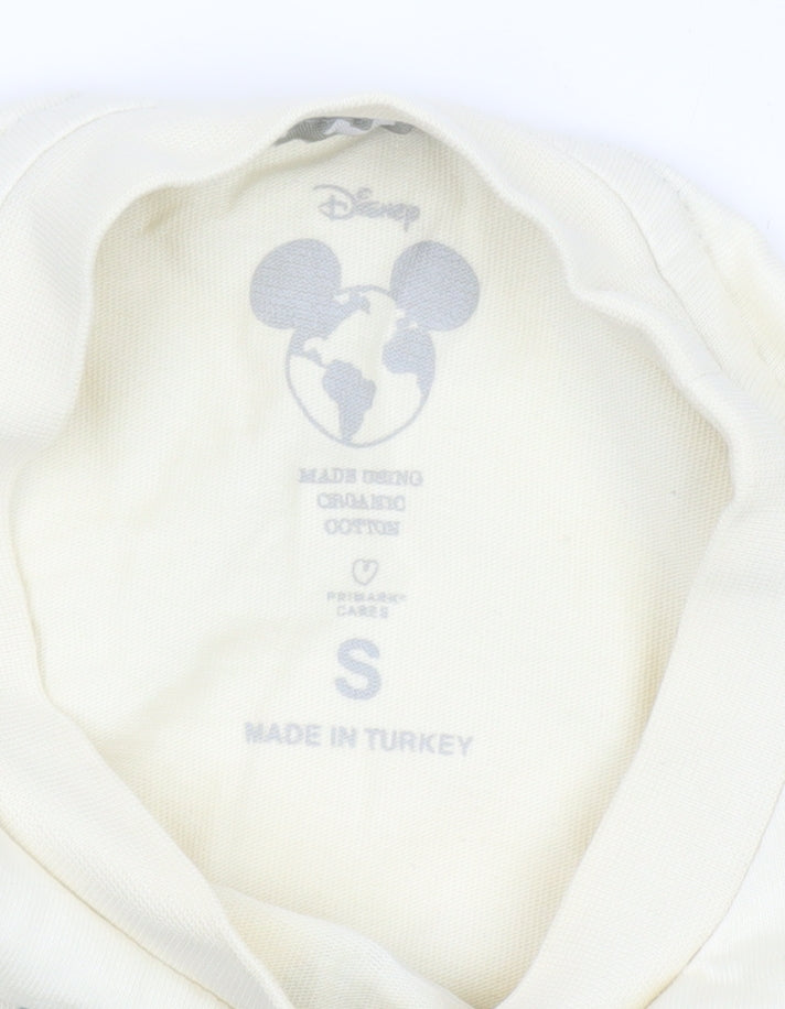 Womens UK Size S Disney Beige Basic T-Shirt
