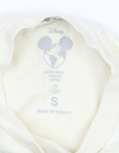 Womens UK Size S Disney Beige Basic T-Shirt