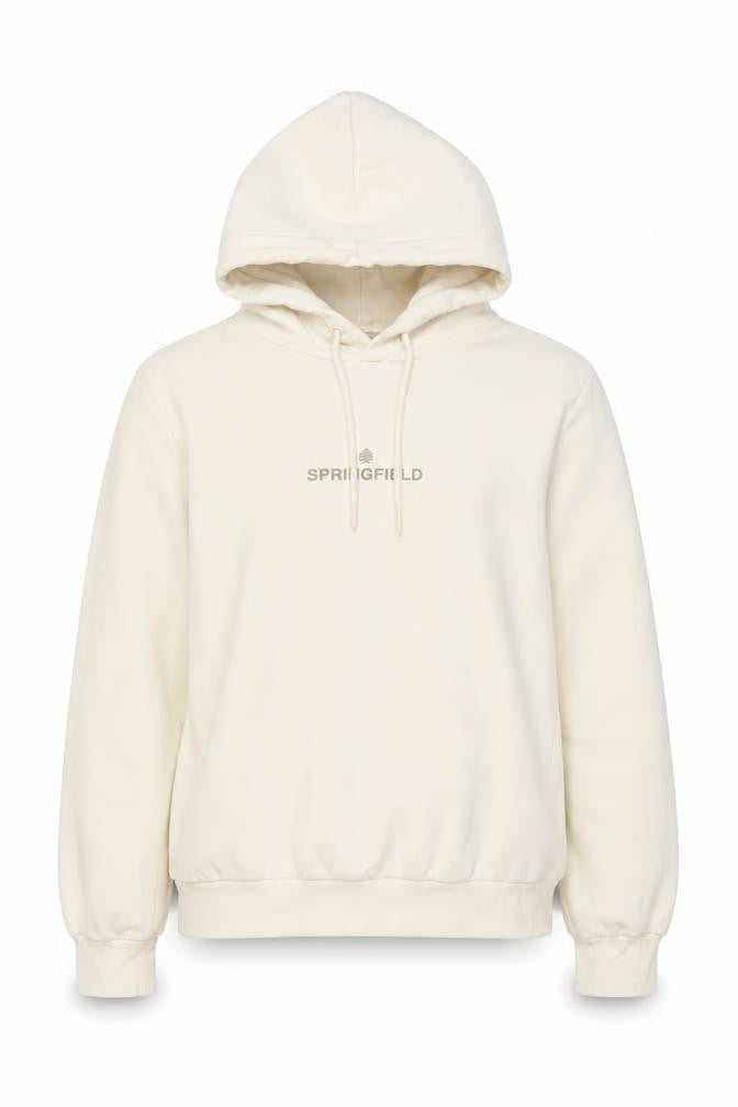 Womens UK Size S Springfield Ivory Pullover Hoodie