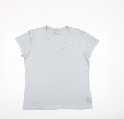 Womens UK Size L Under armour Grey Gym & Training Running & Jogging Yoga T-Shirt