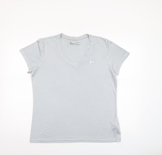 Womens UK Size L Under armour Grey Gym & Training Running & Jogging Yoga T-Shirt
