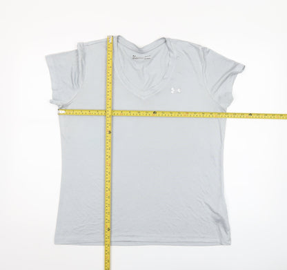 Womens UK Size L Under armour Grey Gym & Training Running & Jogging Yoga T-Shirt