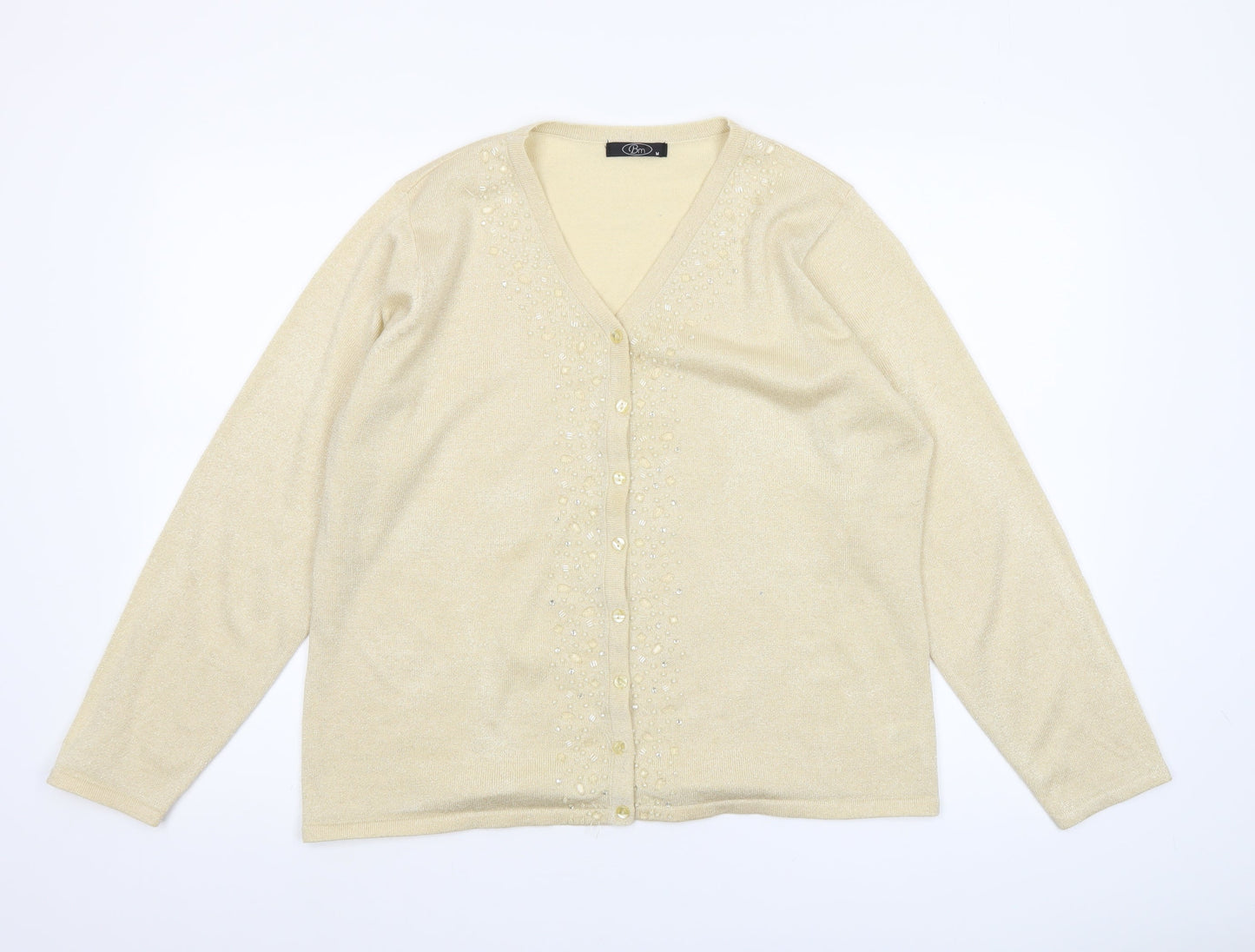 Womens UK Size M BM Beige Cardigan Jumper