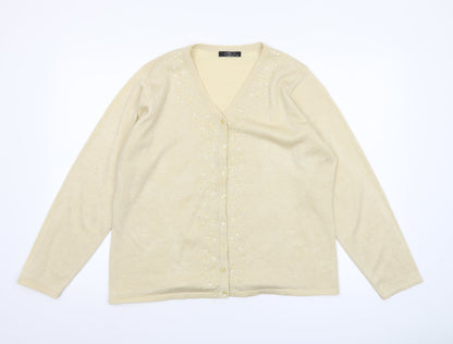 Womens UK Size M BM Beige Cardigan Jumper