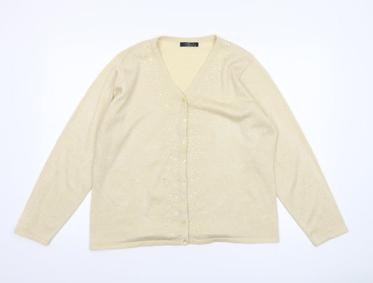 Womens UK Size M BM Beige Cardigan Jumper