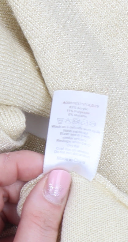 Womens UK Size M BM Beige Cardigan Jumper