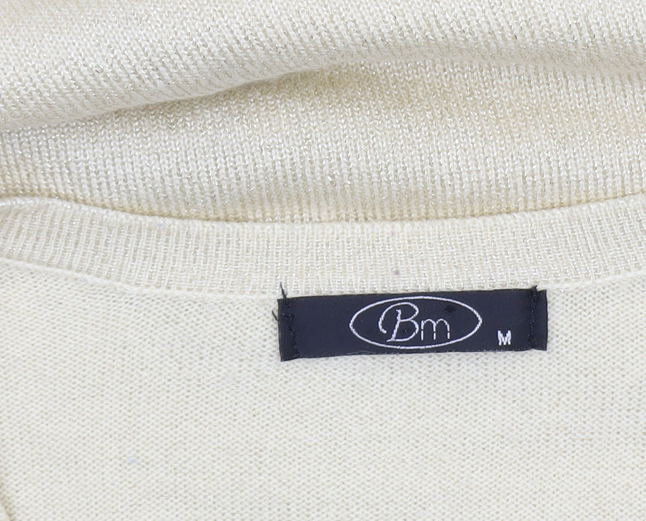 Womens UK Size M BM Beige Cardigan Jumper