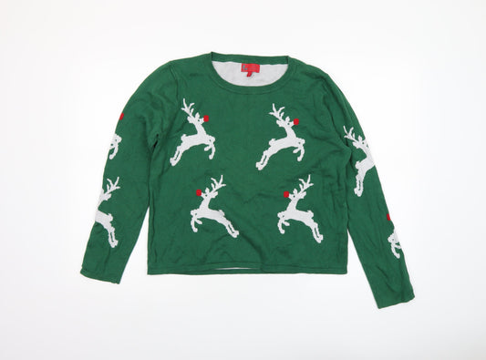 Womens UK Size 12 NEXT Green Pullover Jumper