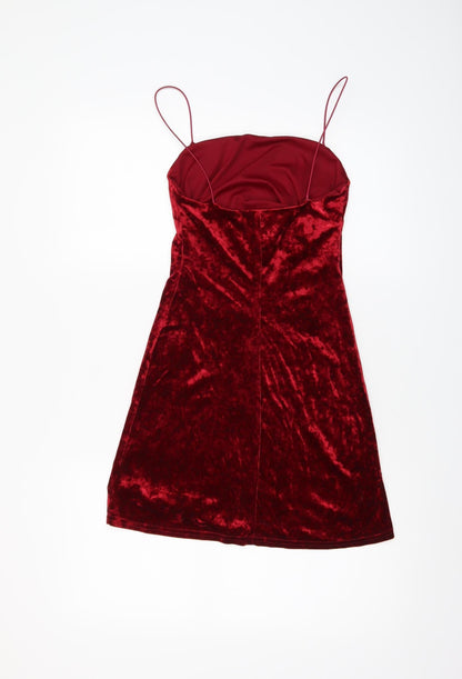 New Look Women's Red Velvet Slip Dress Size 10 Partywear