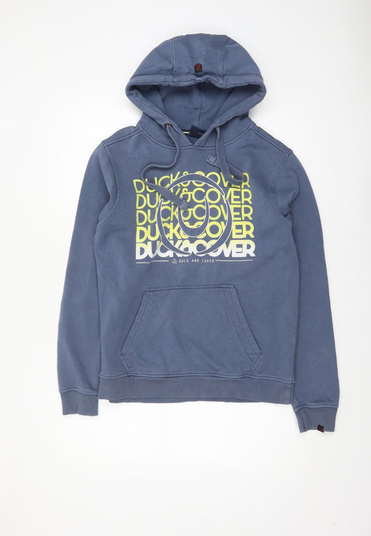Mens UK Size M Duck and Cover Blue Pullover Hoodie