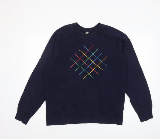 Mens UK Size L Earth Positive Blue Pullover Sweatshirt