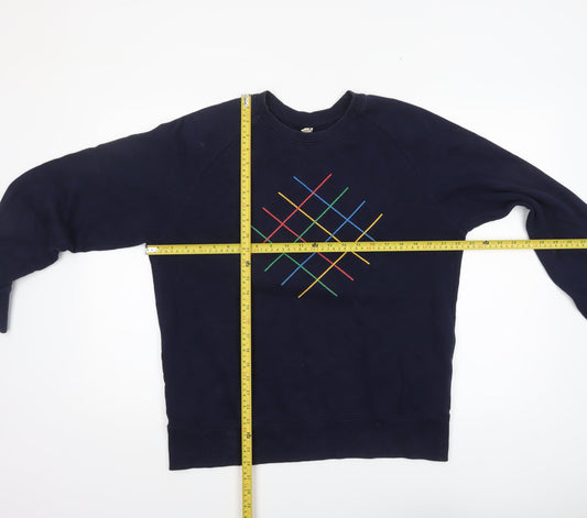 Mens UK Size L Earth Positive Blue Pullover Sweatshirt