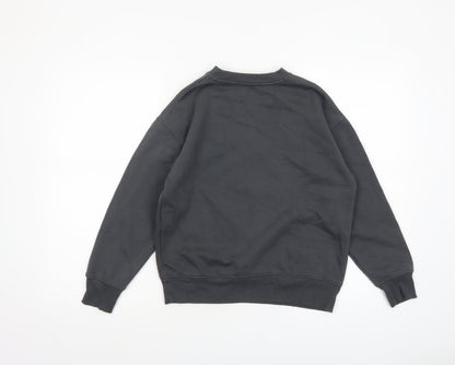 Zara Boys Black Pixel Snowing Christmas Graphic Pullover Sweatshirt 10 Years