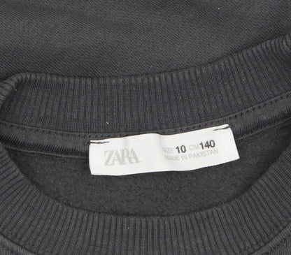 Zara Boys Black Pixel Snowing Christmas Graphic Pullover Sweatshirt 10 Years