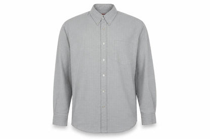 Lee Cooper Men's Grey Check Button-Down Long Sleeve Shirt M