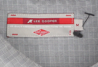 Lee Cooper Men's Grey Check Button-Down Long Sleeve Shirt M