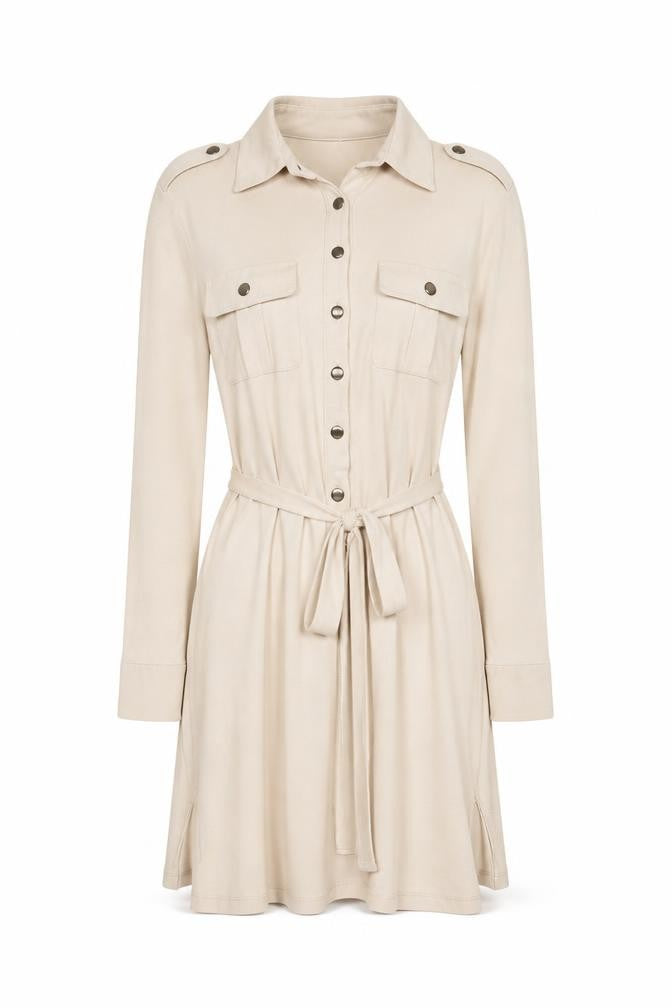 Womens UK Size 8 ANAYI Beige Tunic Button-Up