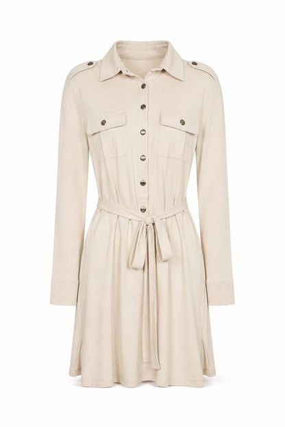 Womens UK Size 8 ANAYI Beige Tunic Button-Up
