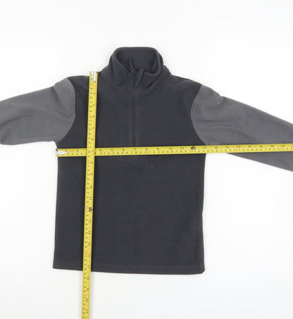 Mountain Warehouse Boys Black Fleece 1/4 Zip Pullover Sweatshirt 5-6 Years