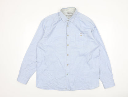 Ted Baker Men’s Blue Cotton Long Sleeve Button-Up Shirt Size 6 Regular